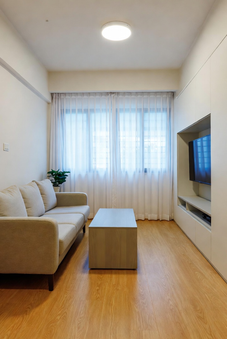 Modern living room in a 4-room HDB flat, Punggol — Aeisyah Interior